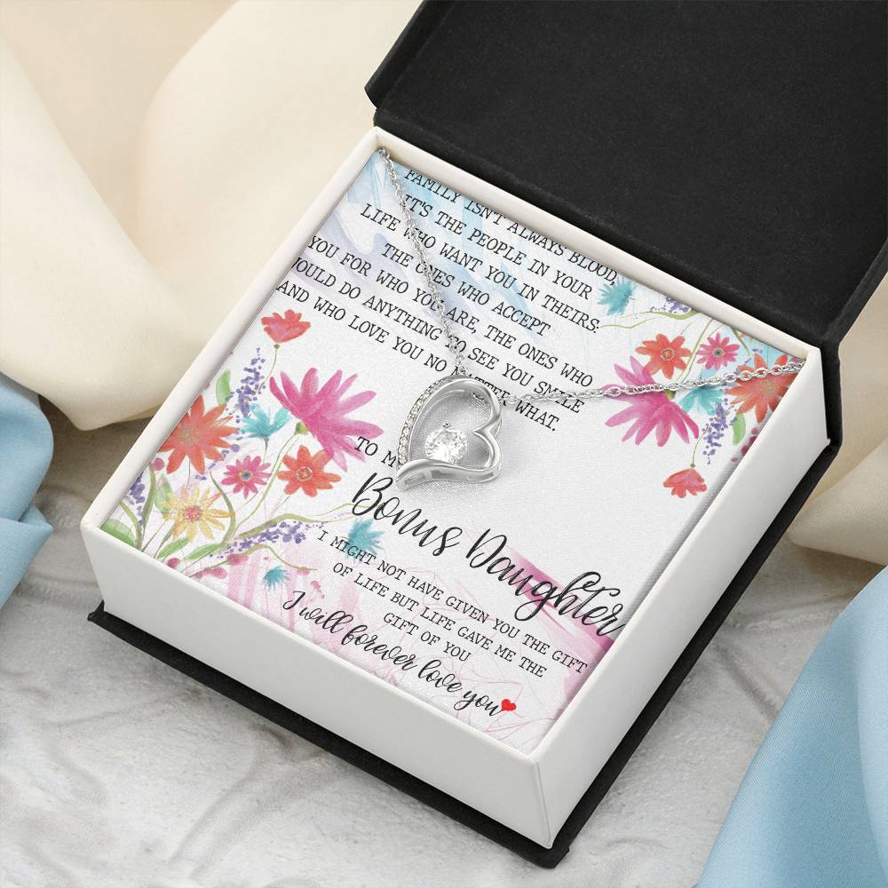 Bonus Daughter Necklace Step Daughter Necklace Necklace For Stepdaughter Stepdaughter Birthday Gift Bonus Daughter Gift For Wedding Forever Love Necklace