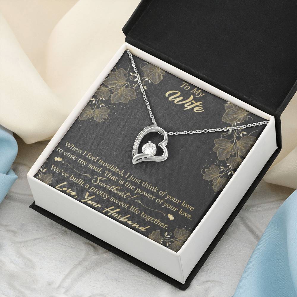 To My Wife - Sweet Life Together - 92.5 Sterling Silver Pendant Forever Love Necklace