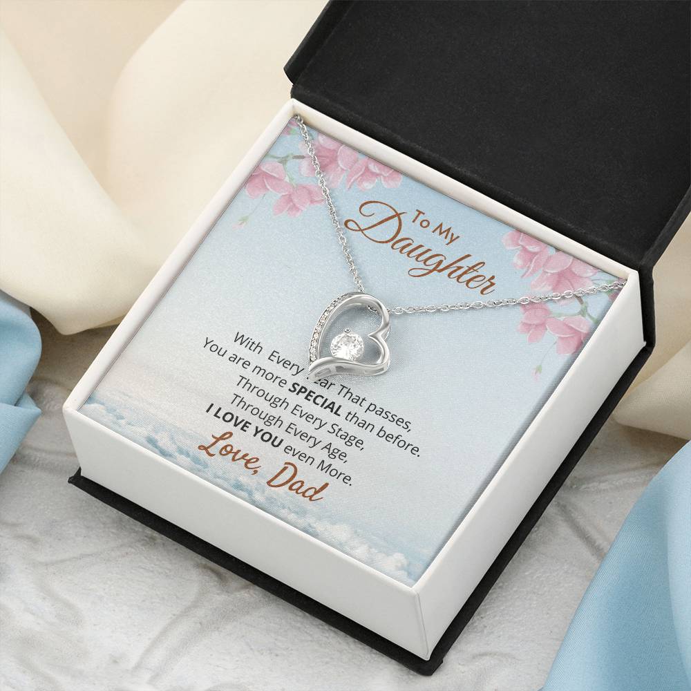 Special Heart Pendant For Daughter Forever Love Necklace