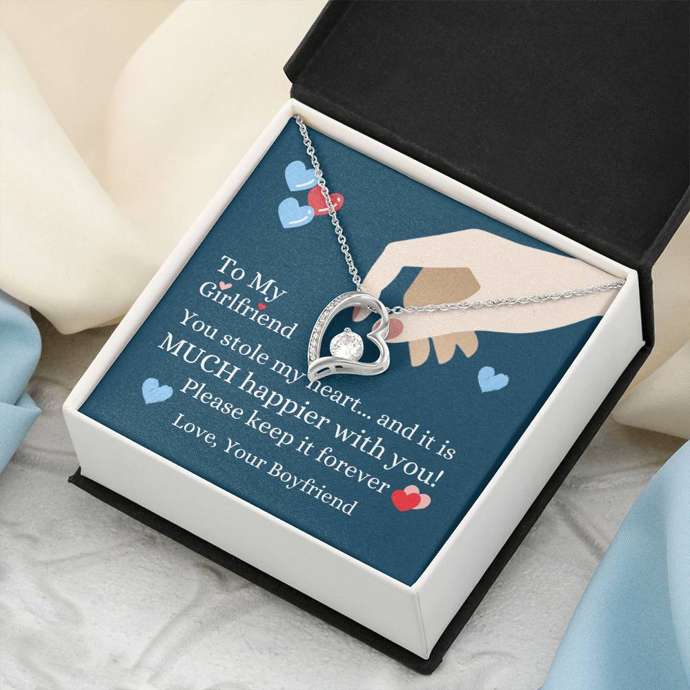 To My Girlfriend You Stole My Heart Necklace Forever Love Necklace