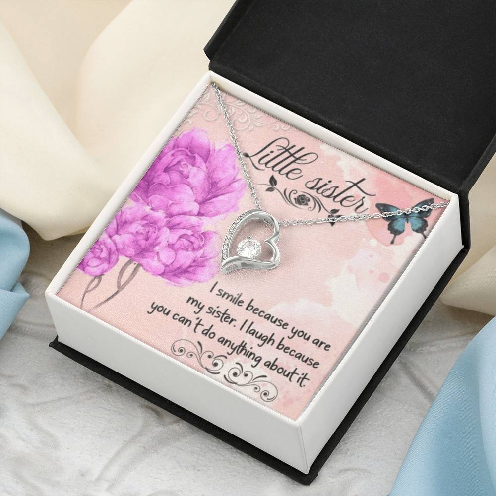 To My Little Sister Necklace Forever Love Necklace