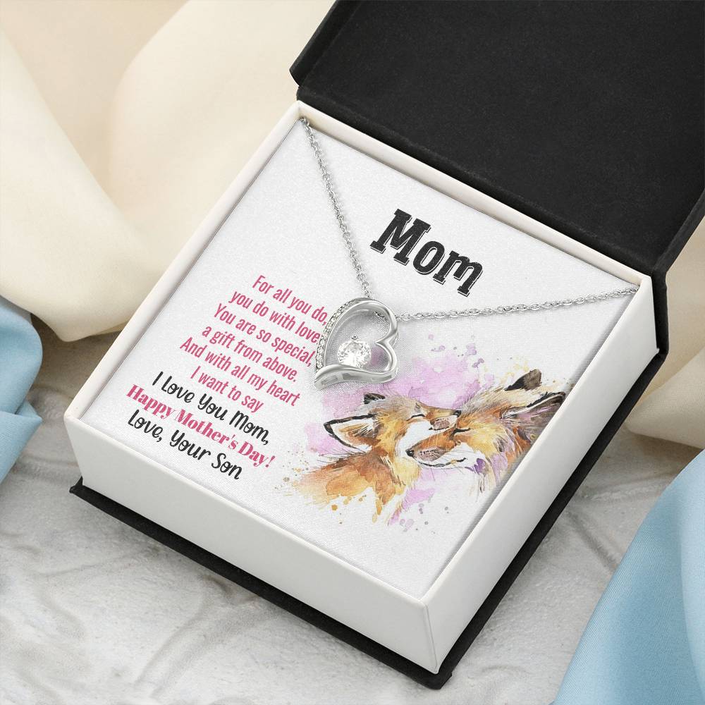 To My Mom Forever Love Necklace Mother Necklace Gift For Mother Xmas Christmas Customize Gift To My Mom 2 Forever Love Necklace