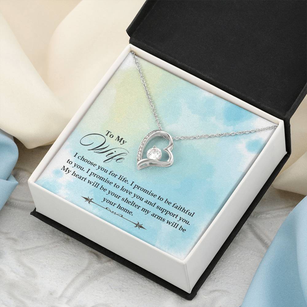 To My Wife - I Choose You For Life - Forever Love Necklace Forever Love Necklace