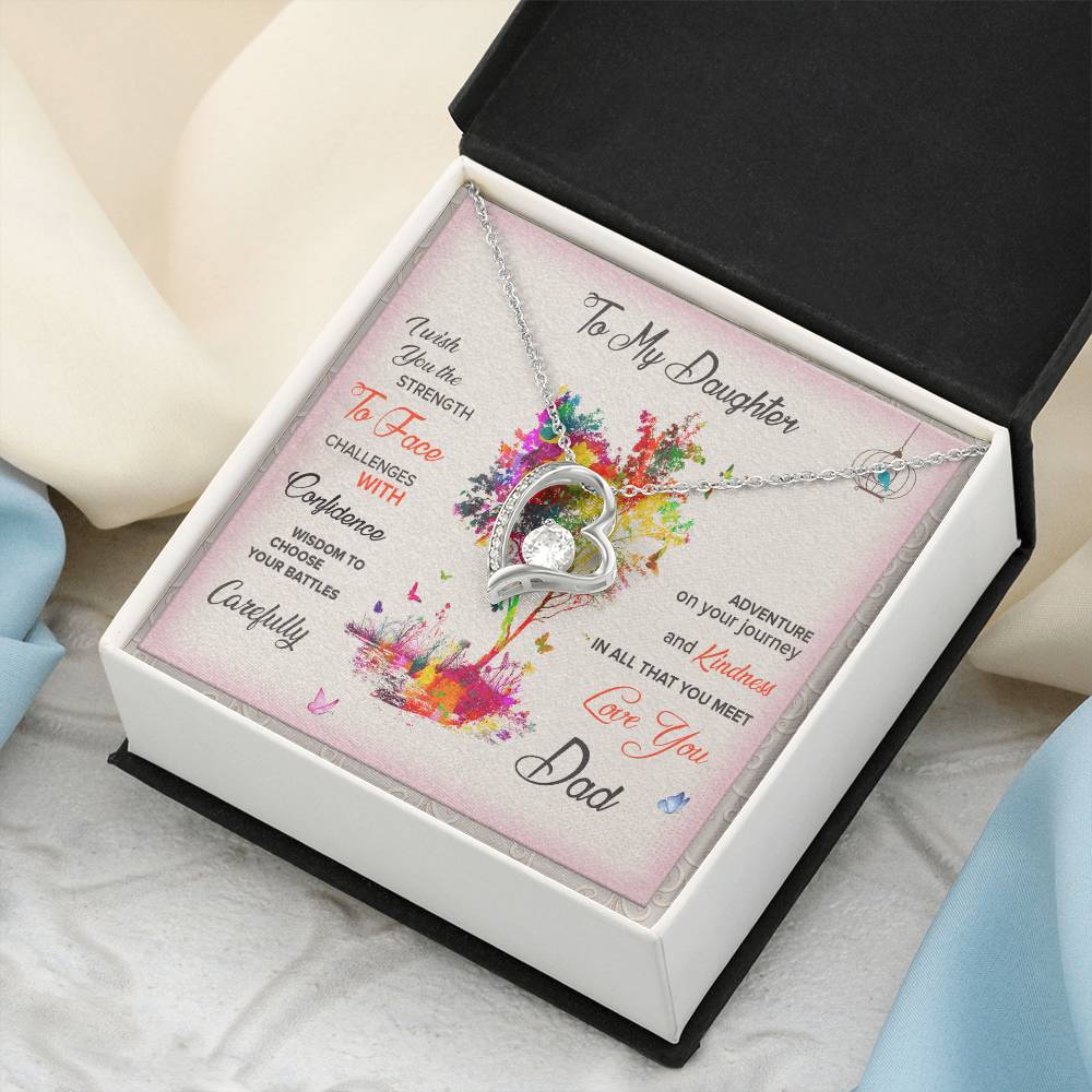 To My Daughter Forever Necklace Birthday Christmas Graduation Engagement From Dad 1 Forever Love Necklace