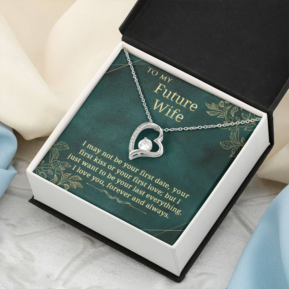 To My Future Wife Necklace With Message Card Gift For Fiancee Or Girlfriend Engagement Gift Gift For Future Wife. Forever Love Necklace