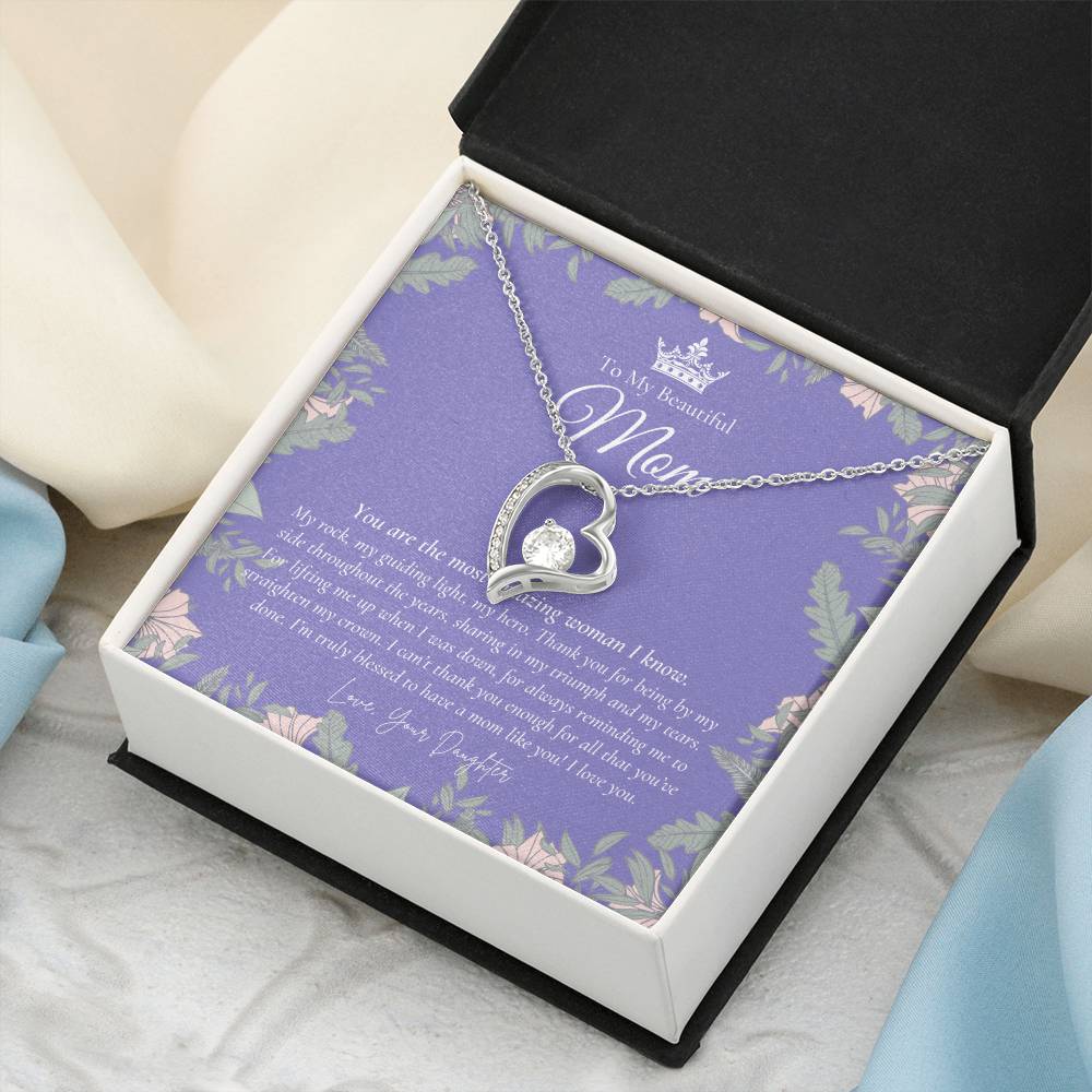 To My Beautiful Mom Necklace Beautiful Mom Gift Mother’S Day Gift Birthday Gift For Mom Gift From Daughter On Wedding Day Forever Love Necklace