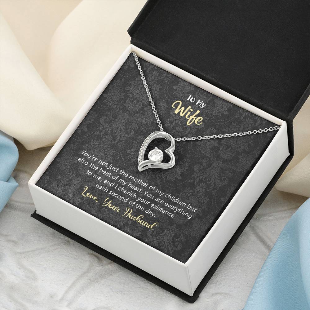 To My Wife Anniversary Gift Heart Necklace Forever Love Necklace
