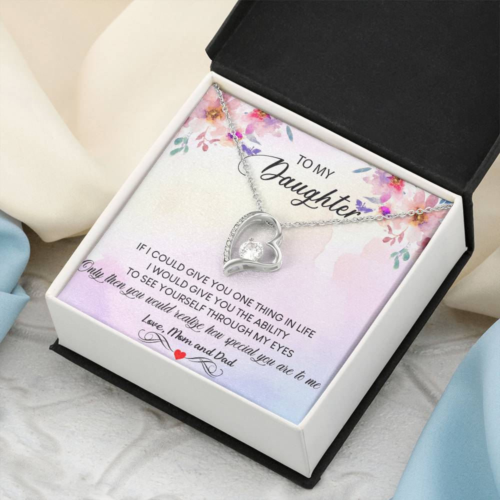 To My Daughter Necklace Forever Love Gift Daughter Necklace From Mom And Dad Customize Daughter Necklace Gift Daughter Birthday Gifts Forever Love Necklace