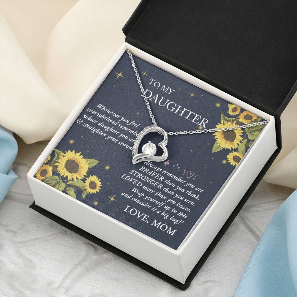 To My Daughter-You Are Braver- Necklace Forever Love Necklace