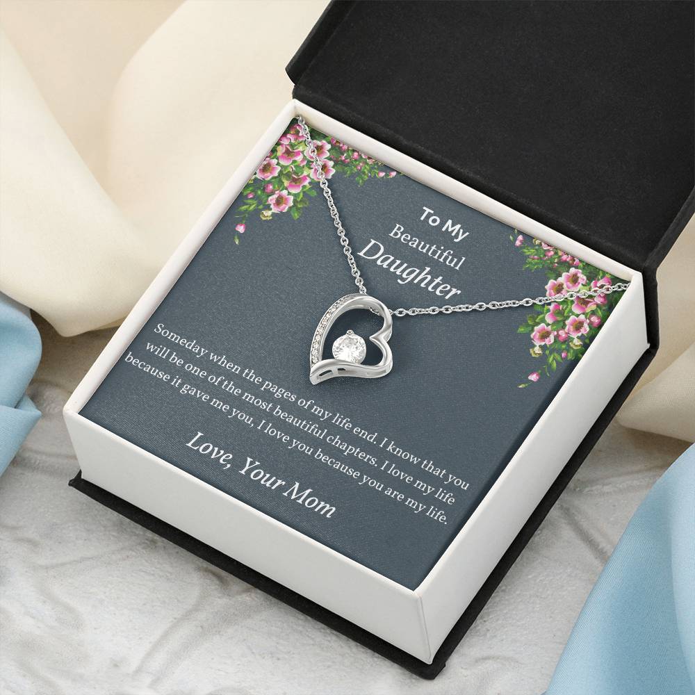 To My Beautiful Daughter Someday When The Pages Love Necklace Mothers Day Gift From Daughter Gift For Daughter From Mom Forever Love Necklace