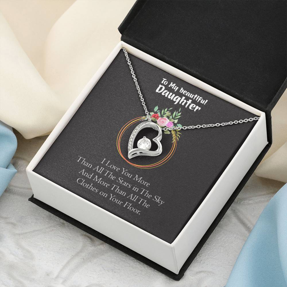 To My Daughter I Love You More Mom Daughter Necklace From Mom Valentine's Mother's Day Daughter Birthday Gift Daughter Graduation Gift For Daughter Forever Love Necklace