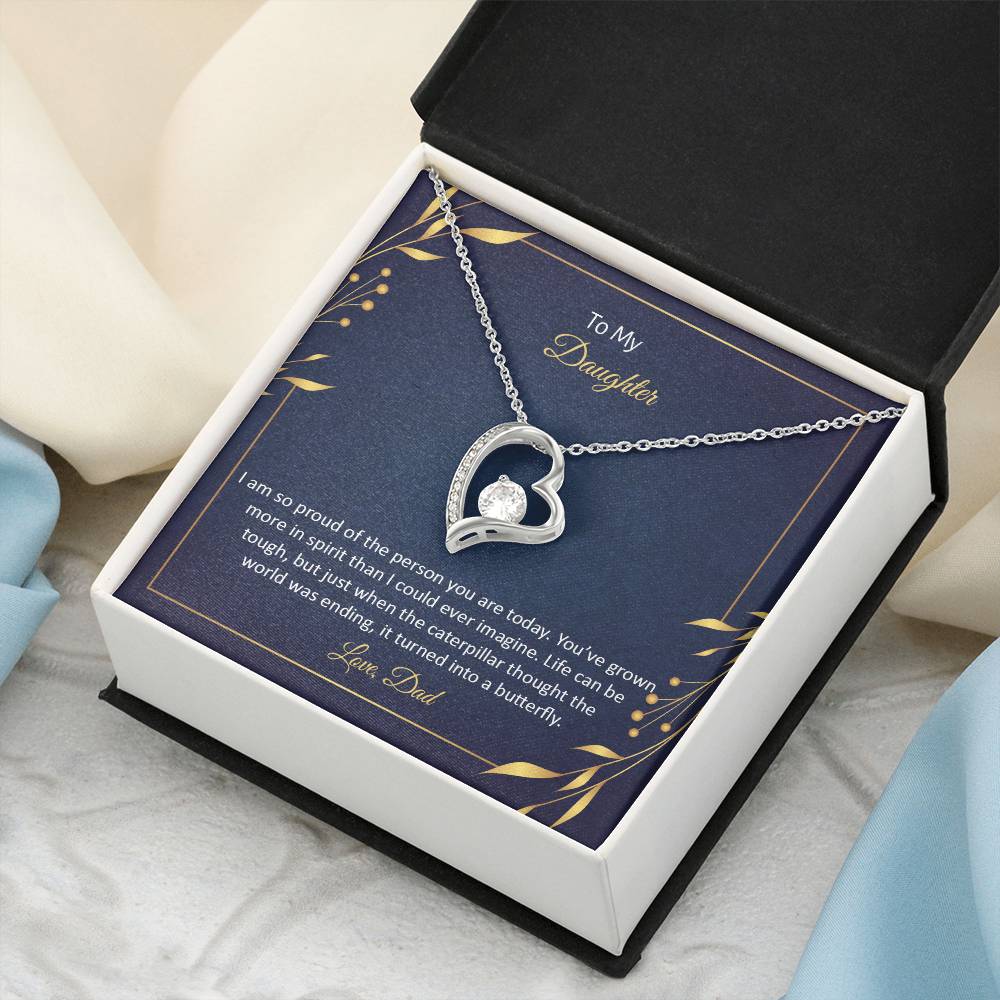 To My Daughter Love Dad Forever Love Necklace
