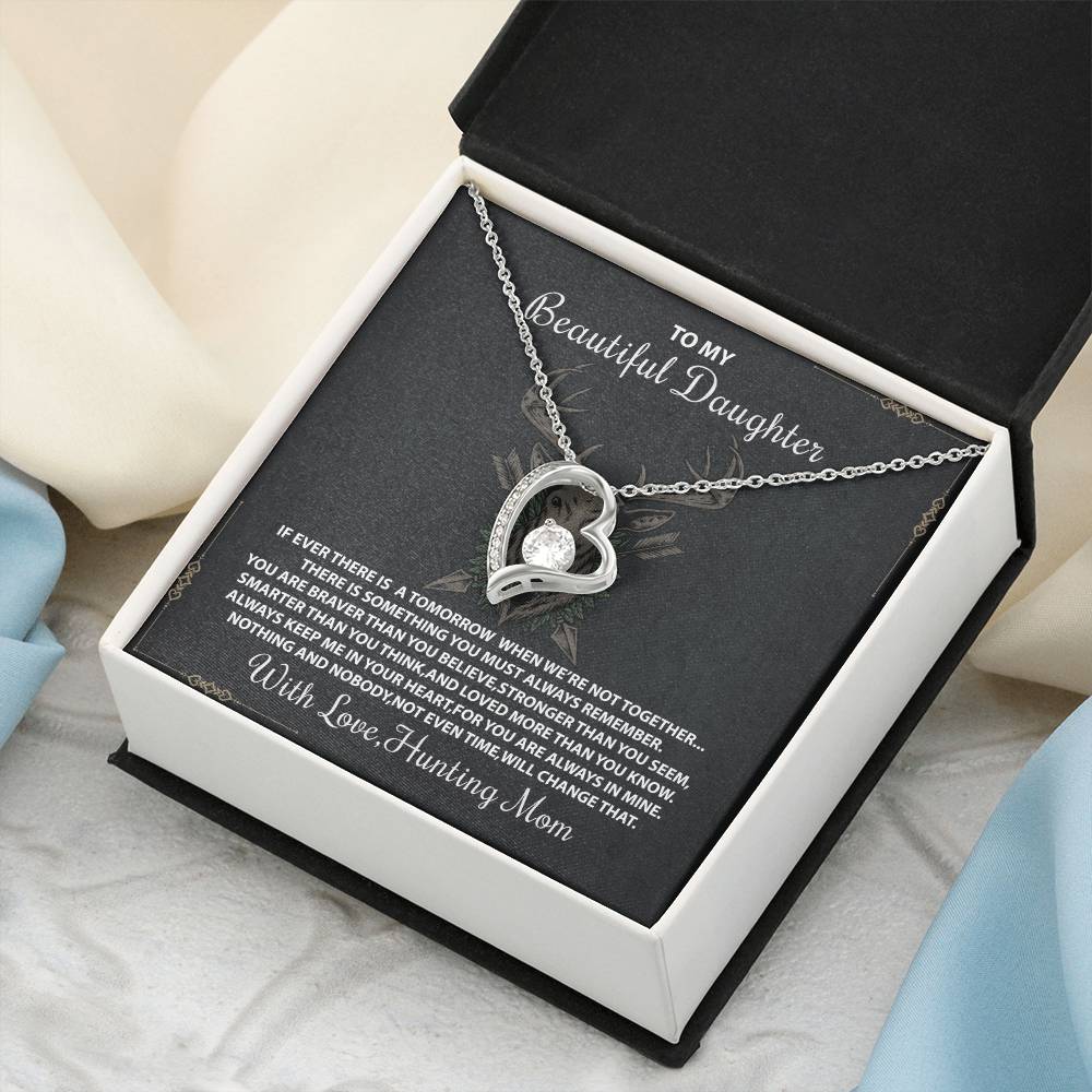 To My Daughter From Mom Necklace Mother To Daughter Gift Birthday Gift To Daughter From Mom Daughter Necklace Hunting Mom Necklace Forever Love Necklace