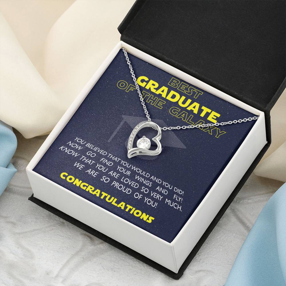 Best Graduate Of The Galaxy Congratulations Graduate On Your Degree Hotter By One Degree Graduation Necklace Phd Graduation Forever Love Necklace