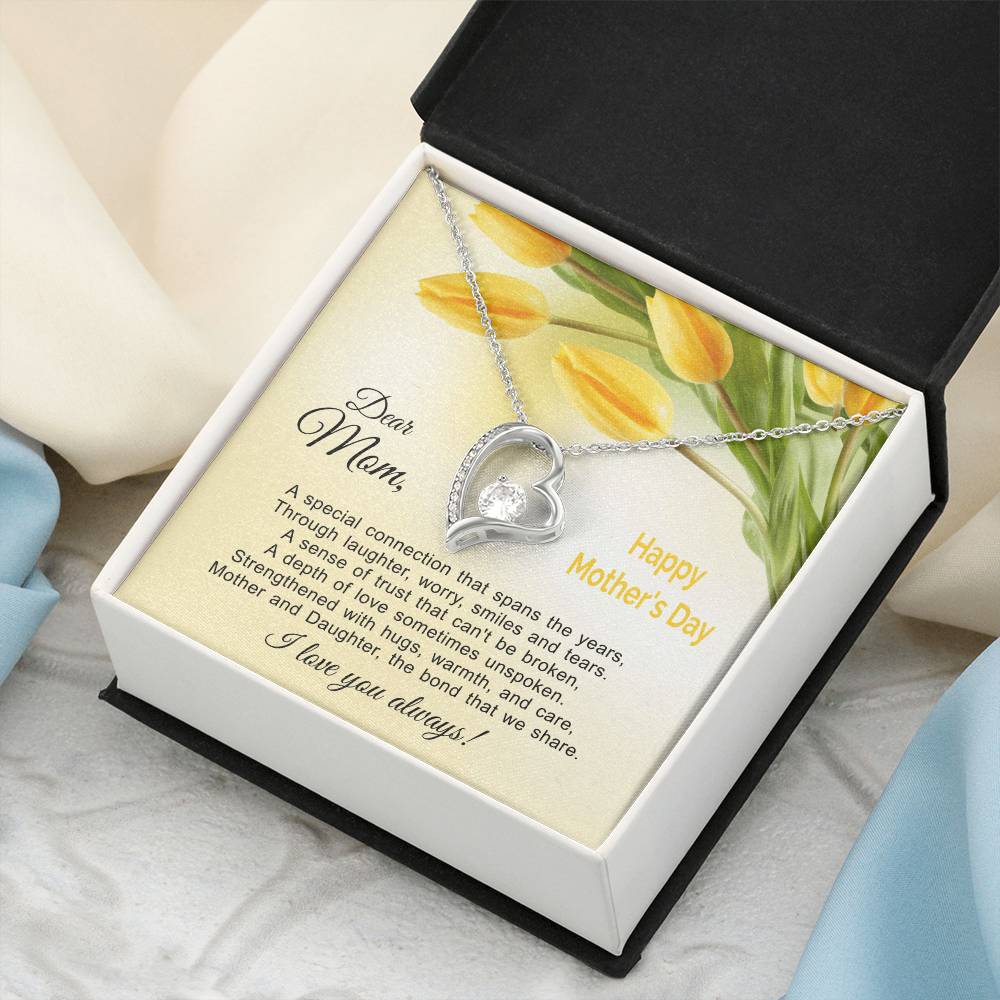 The Bond That We Share - Mother And Daughter Forever Love Heart Necklace Gold Silver Forever Love Necklace