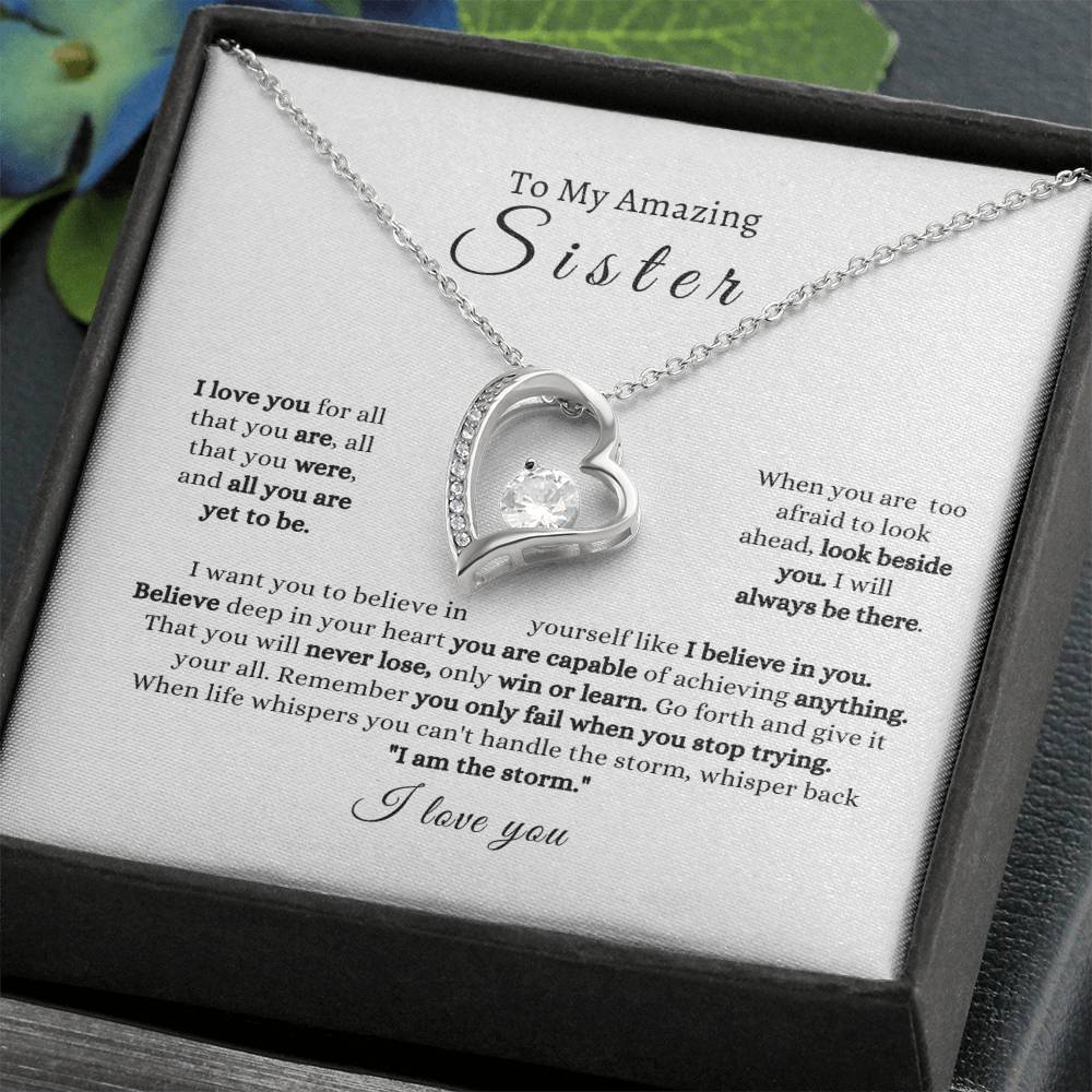 Sister Strength I Love You Forever Love Necklace