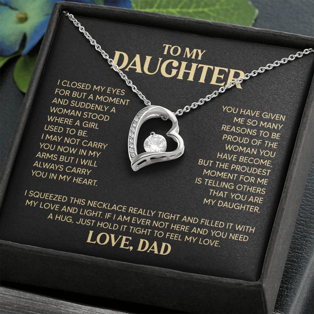 Daughter Heart Necklace Love Dad Forever Love Necklace