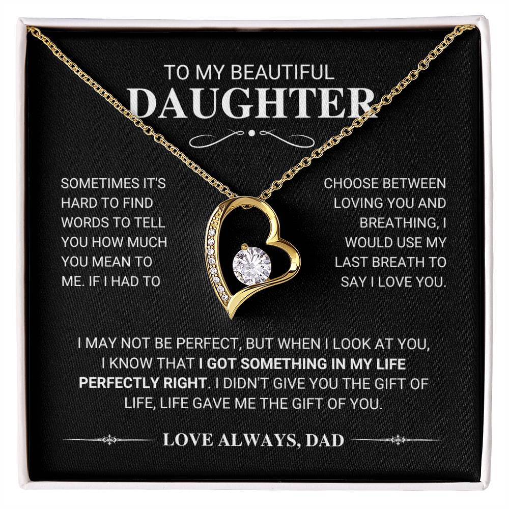 Daughter My Last Breath Forever Love Necklace Gift Forever Love Necklace