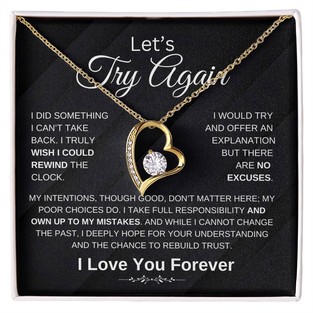 Let'S Try Again Forgive Me Forgifor Ever Love Necklace Wife Soulmate Girlfriend Forever Love Necklace