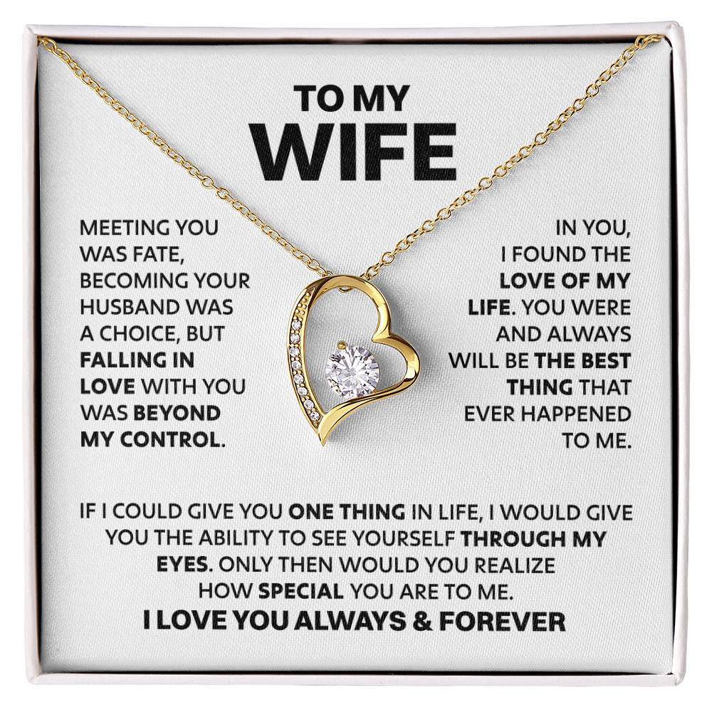 Wife Heart Necklace Meeting You Was Fate Forever Love Necklace