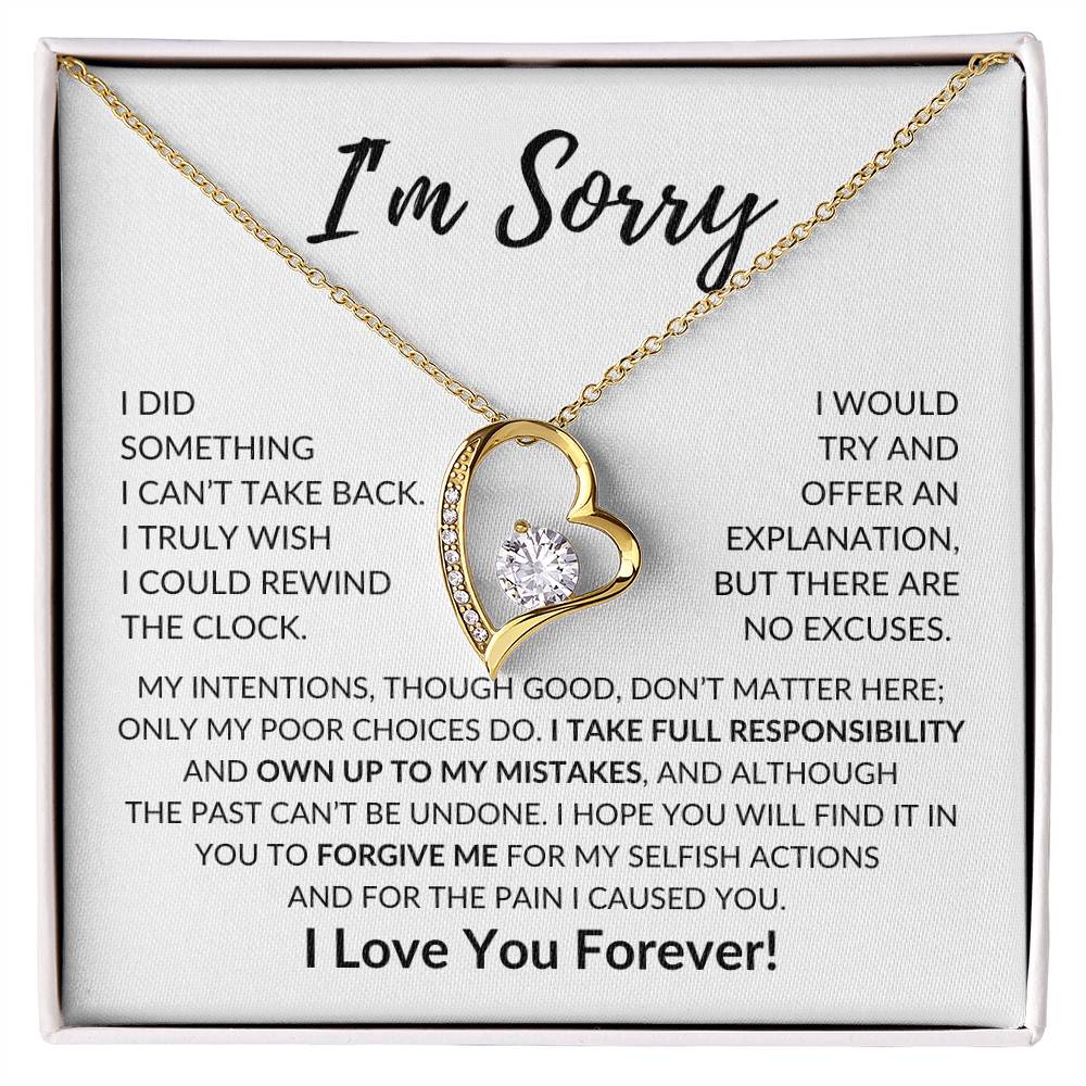 Apology Gift For Her I'M Sorry Forever Love Necklace Forever Love Necklace
