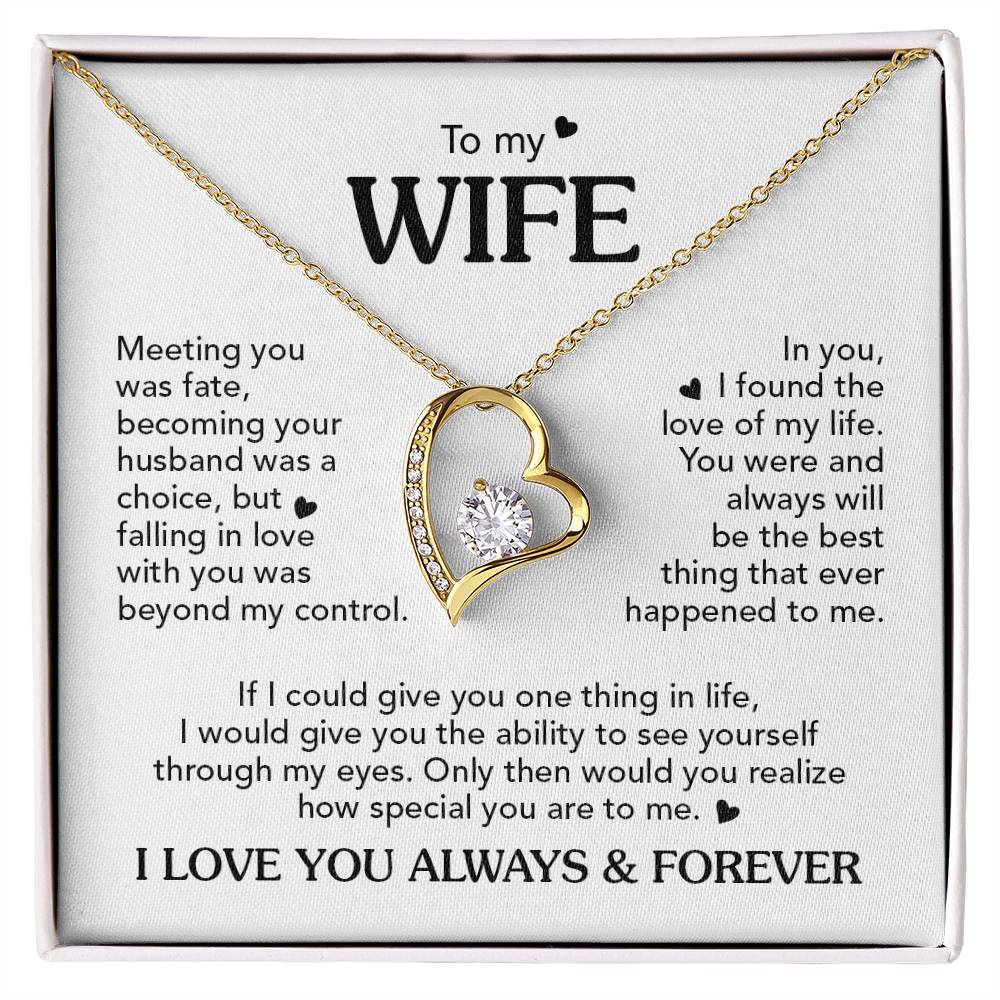 To My Wife Choice Foreve Love Necklace Forever Love Necklace