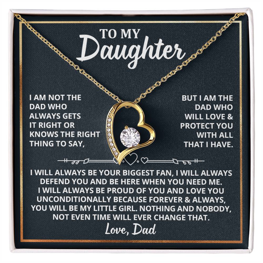 To My Daughter - I Am The Dad Who Will Love You Forever Love Necklace