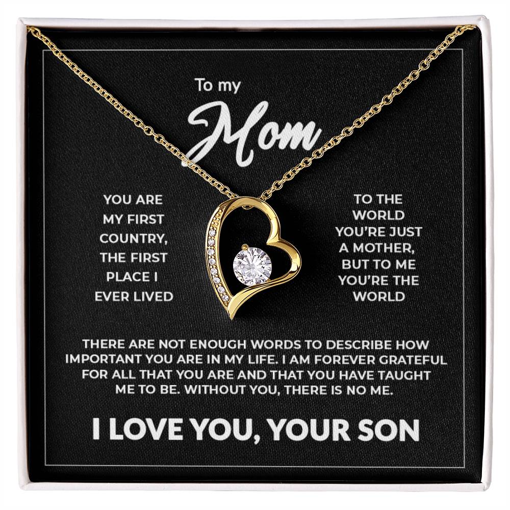 To My Mom - Without You There Is No Me Forever Necklace Forever Love Necklace