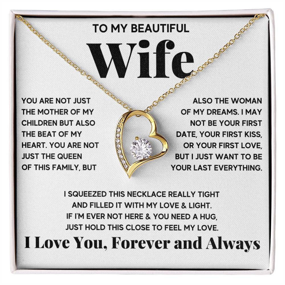 To My Beautiful Wife Beat Of My Heart Forever Love Necklace Forever Love Necklace