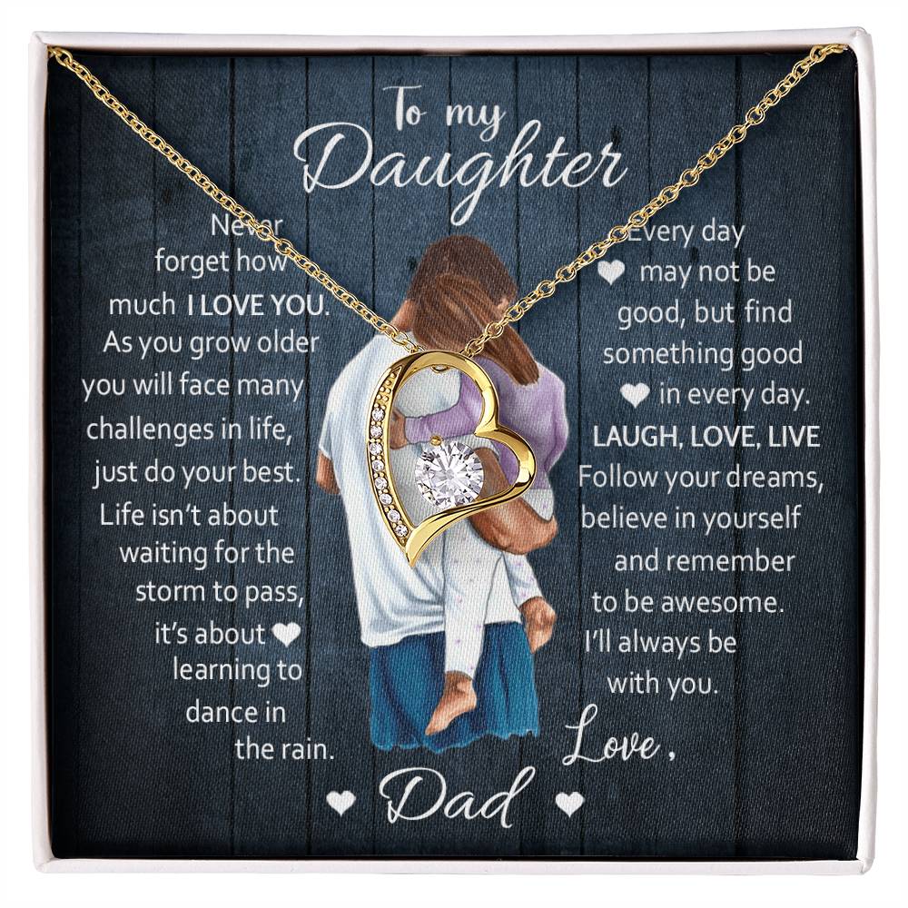 To My Daughter Laugh Love Live Forever Love Necklace Forever Love Necklace