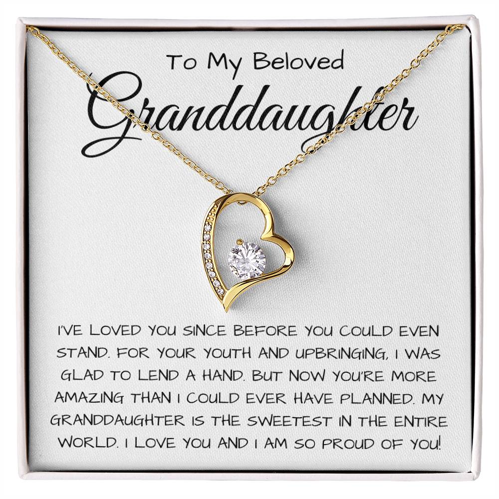 To My Beloved Granddaughter Forever Love Necklace I Was Glad To Lend A Hand Forever Love Necklace