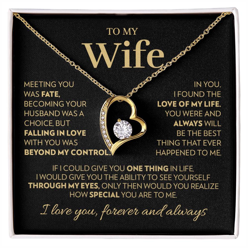 Gift For Wife - Love Of My Life - Gold Forever Love Necklace Forever Love Necklace