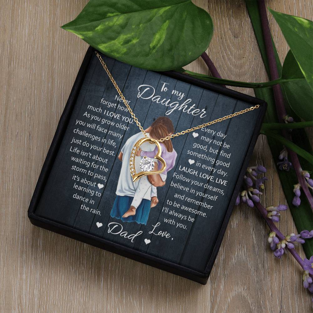 To My Daughter Laugh Love Live Forever Love Necklace Forever Love Necklace