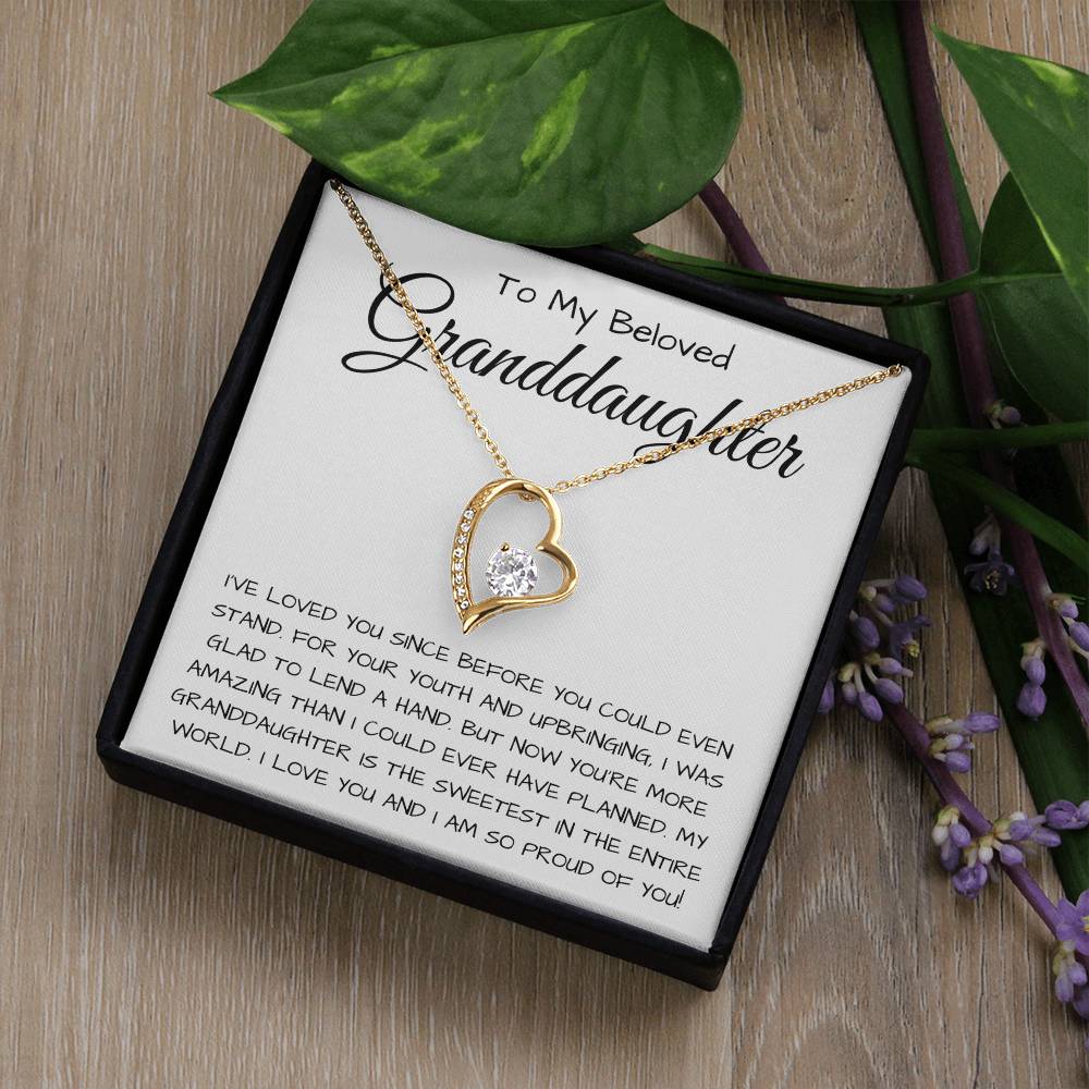 To My Beloved Granddaughter Forever Love Necklace I Was Glad To Lend A Hand Forever Love Necklace