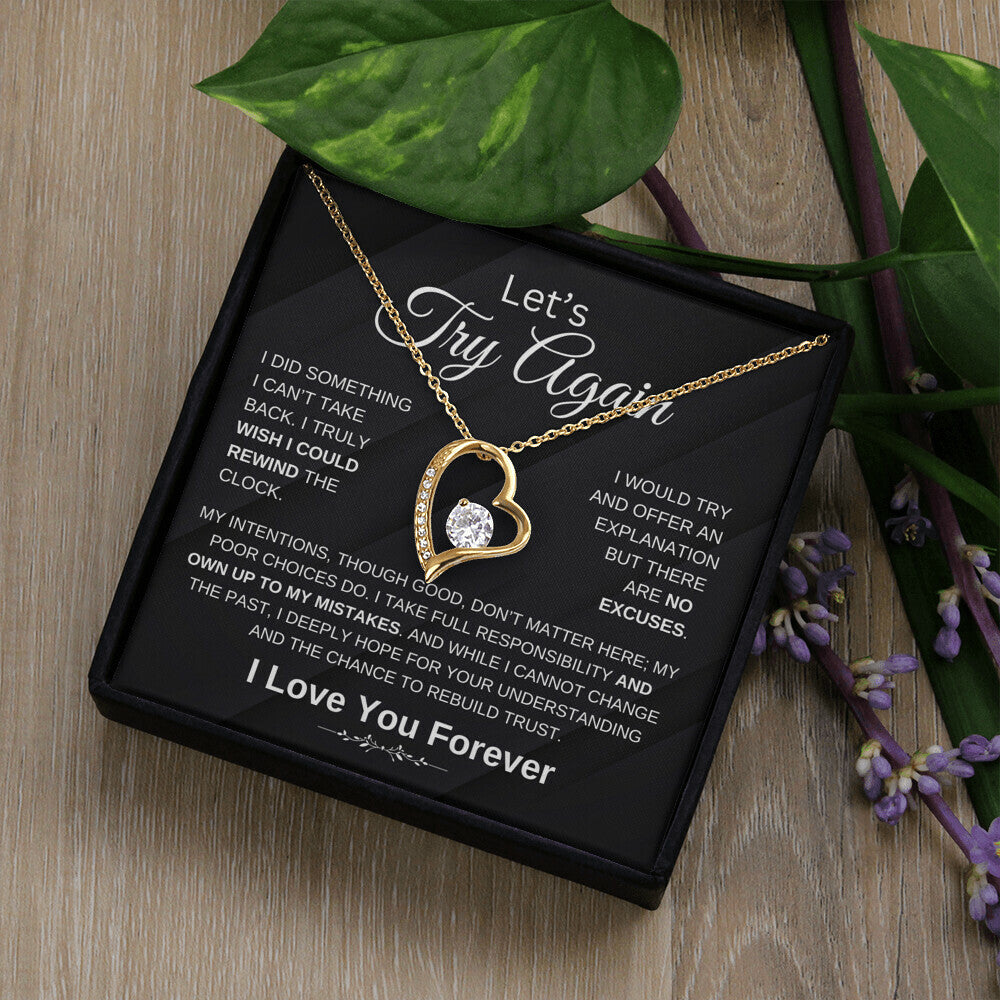Let'S Try Again Forgive Me Forgifor Ever Love Necklace Wife Soulmate Girlfriend Forever Love Necklace