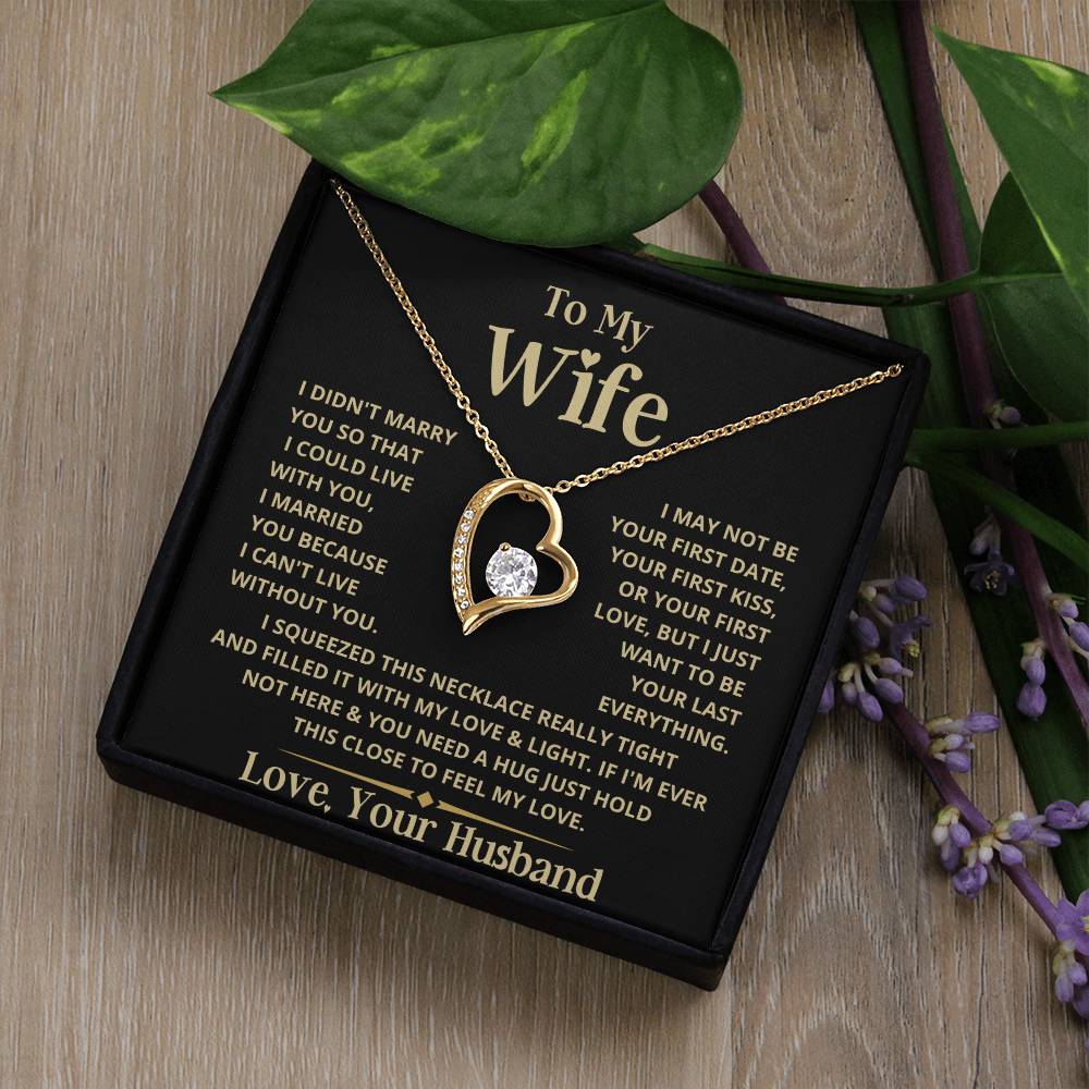 To My Wife Heart Necklace Forever Love Necklace
