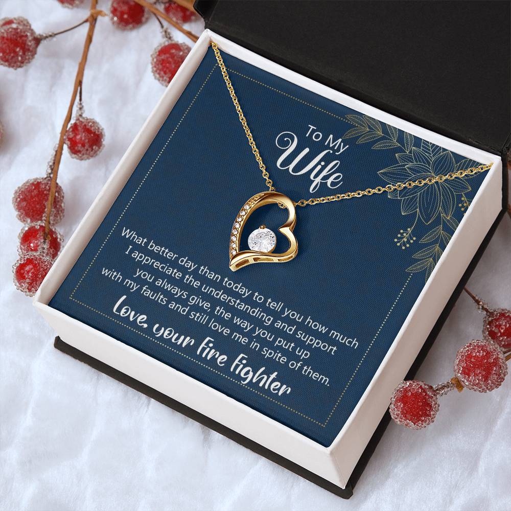 I Appreciate Your Understanding - Love Fire Fighter Forever Love Necklace