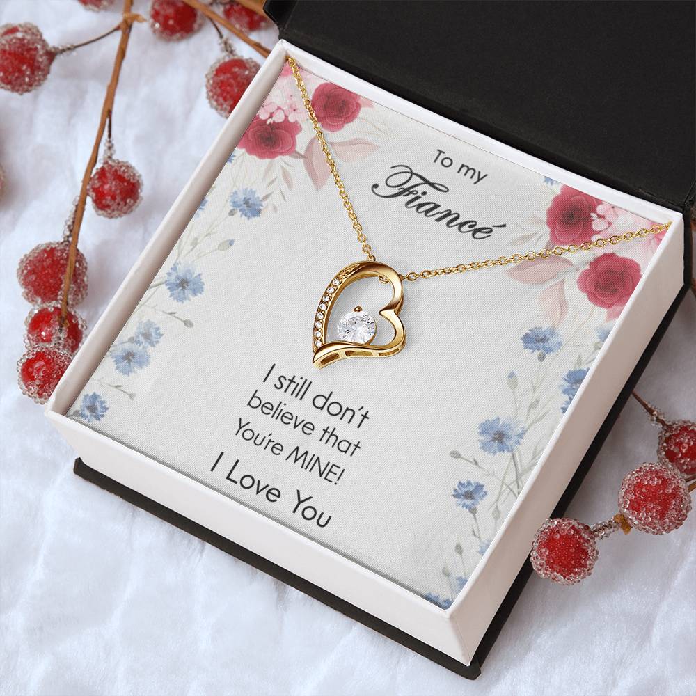 To My Fiance - I Love You - 925 Sterling Silver Pendant Forever Love Necklace