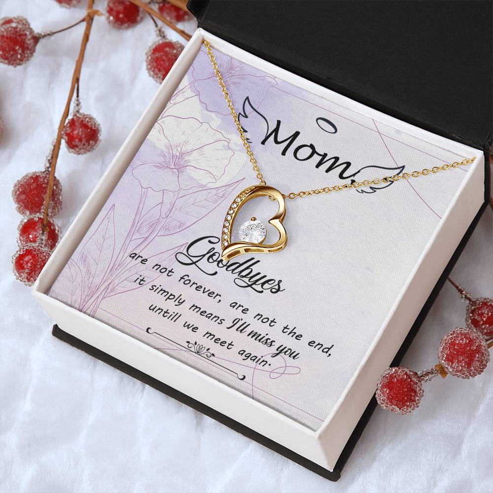 Remembrance Necklace Mom Because Someone We Love Is In Heaven Gift To Remember Mom Angel Wings 1 Forever Love Necklace