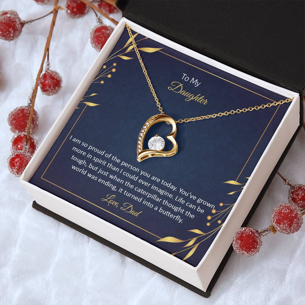 To My Daughter Love Dad Forever Love Necklace