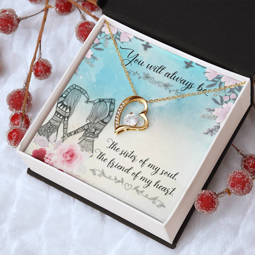 My Little Sister Two Hearts Necklace Loving Sister Gift Chain Funny Sister Present Forever Love Necklace