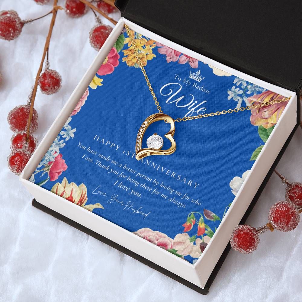 1 Year Anniversary Gift For Wife 1 Year Anniversary Gifts 1 Year Wedding Anniversary Gift Ideas 1St Wedding Anniversary Gift For Her Forever Love Necklace
