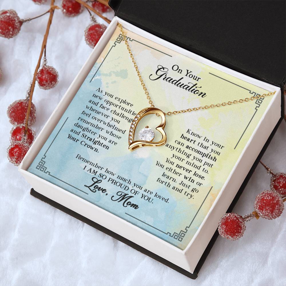 Graduation Gift For Daughter On Your Graduation Straighten Your Crown Gift For Daughter Straighten Your Crown Gift To My Daughter Forever Love Necklace