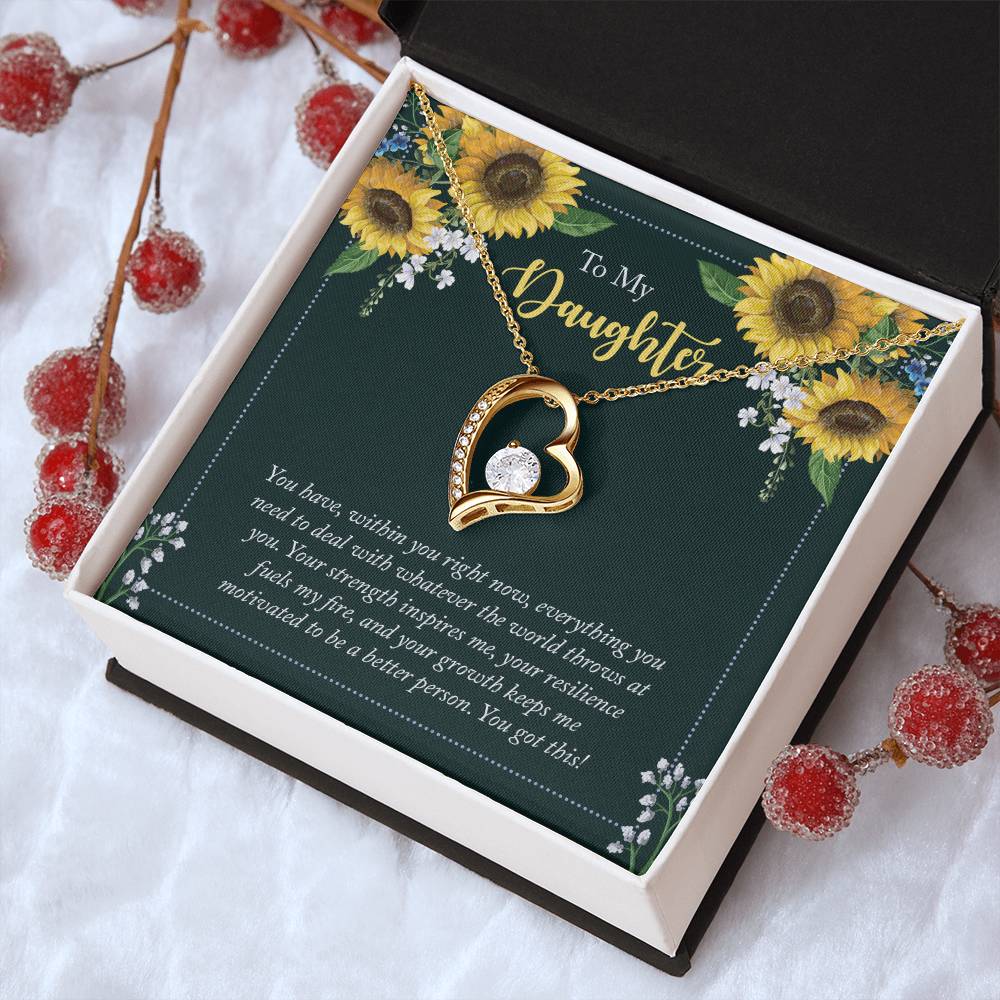 Customize Beautiful Sunflower Precious Necklace You Are My Sunshine Message Card Necklace To My Daughter Message Card Forever Love Necklace