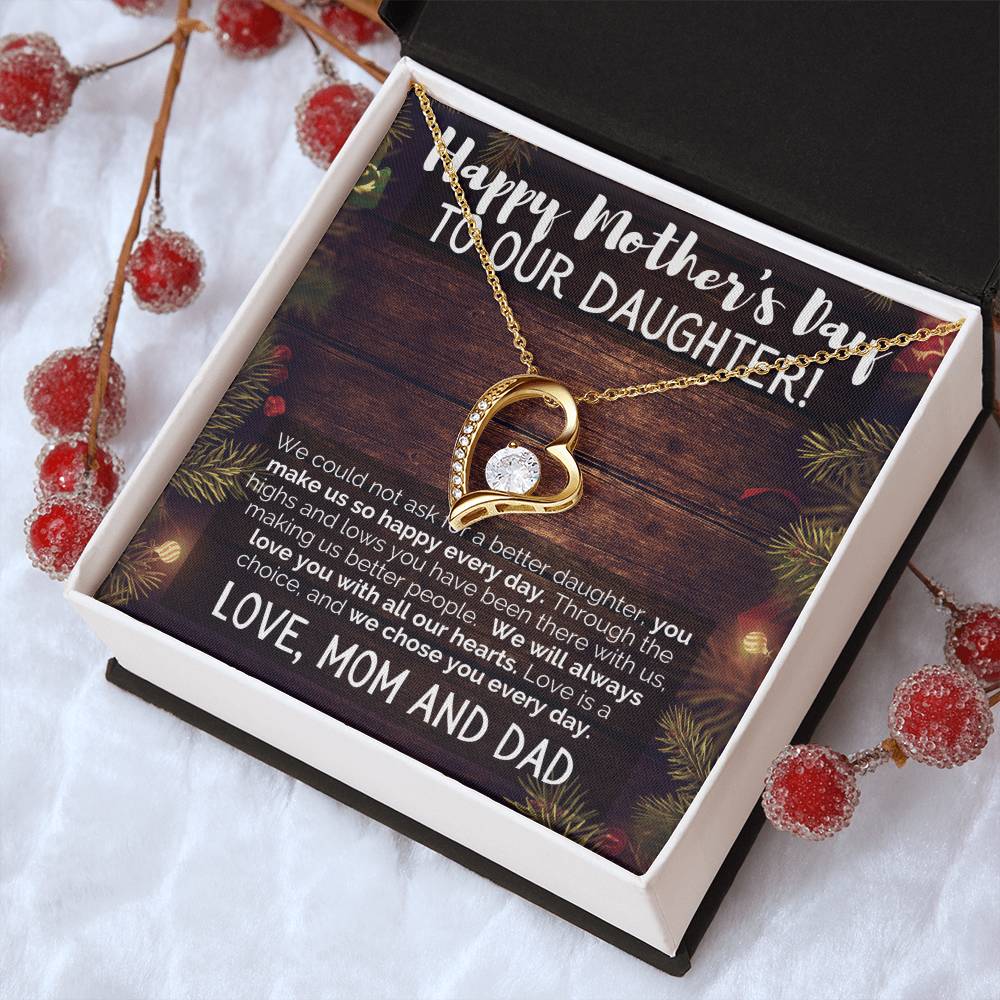 To Our Amazing Daughter Necklace Happy Mother's Day To Your Daughter Jewelry Love Mom And Dad Forever Love Necklace