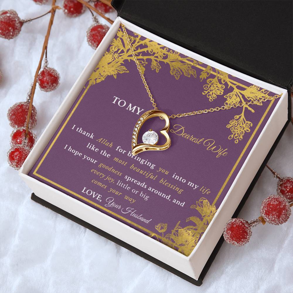 Exquisite Eid Gift To Wife- Forever Love Necklace - Gift From Allah Forever Love Necklace