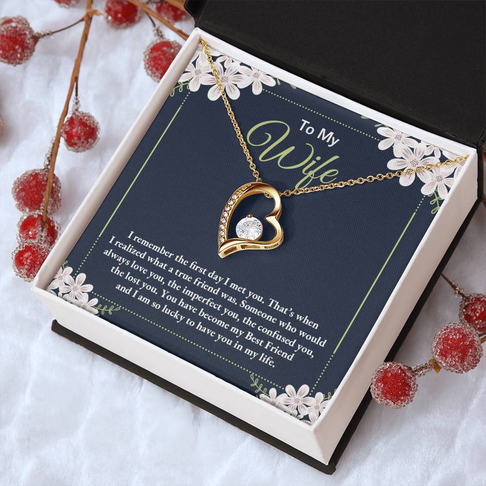 To My Wife - I Am So Lucky To Have You In My Life - Forever Love Necklace Forever Love Necklace