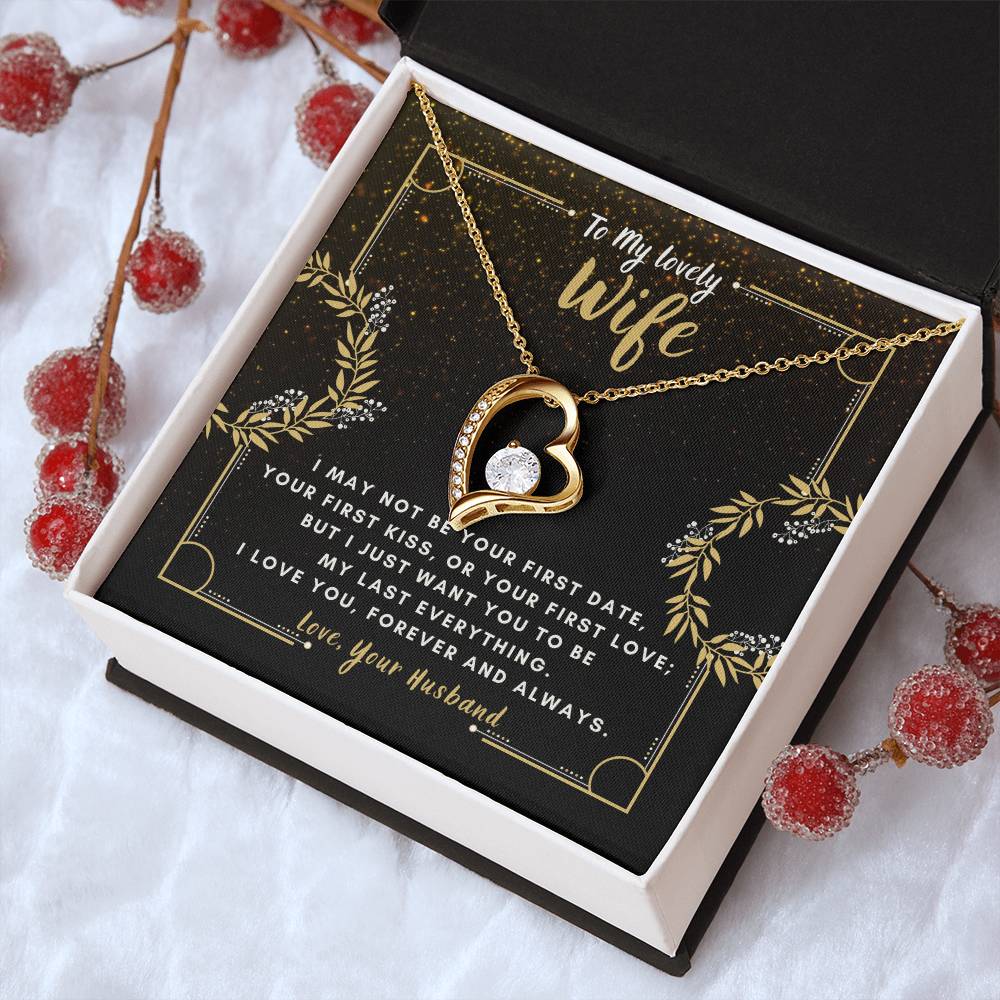 To My Lovely Wife Heart Pendant Forever Love Necklace