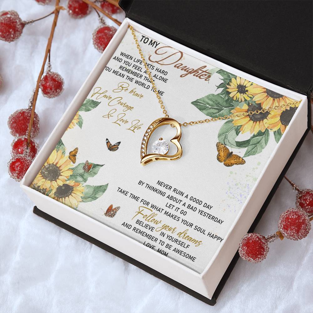To My Daughter Believe In Yourself And Remember To Be Awesome Daughter Birthday Gift Daughter Necklace Mom To Daughter Necklace Forever Love Necklace
