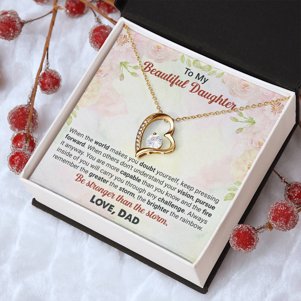 To My Beautiful Daughter Love Dad Necklace 1 Forever Love Necklace